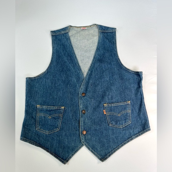 Levi's Other - Vintage Levi’s Jean Vest Orange Tab